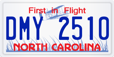 NC license plate DMY2510