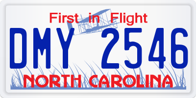 NC license plate DMY2546