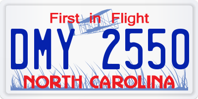 NC license plate DMY2550