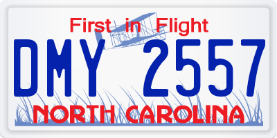 NC license plate DMY2557
