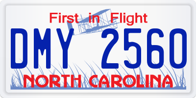 NC license plate DMY2560