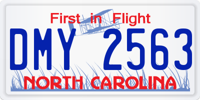 NC license plate DMY2563