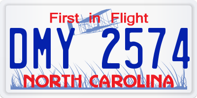 NC license plate DMY2574