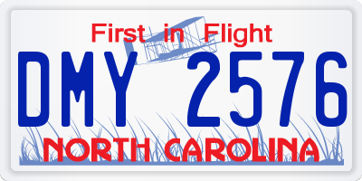 NC license plate DMY2576