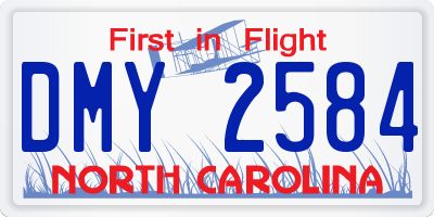 NC license plate DMY2584