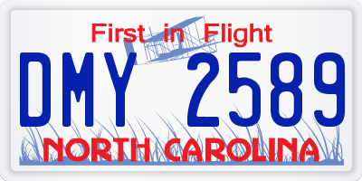 NC license plate DMY2589