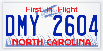 NC license plate DMY2604