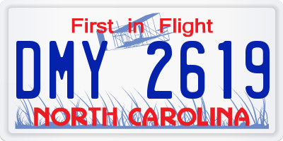NC license plate DMY2619