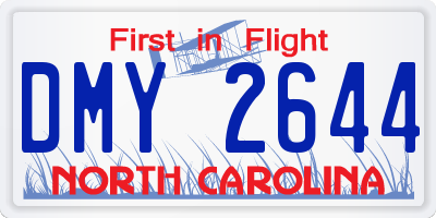 NC license plate DMY2644