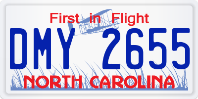 NC license plate DMY2655