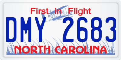 NC license plate DMY2683
