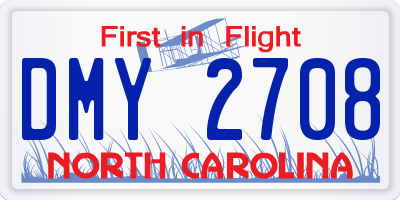 NC license plate DMY2708