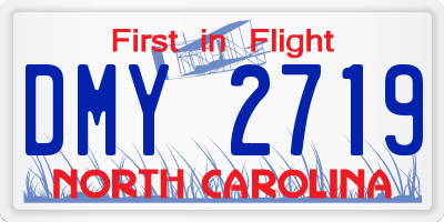 NC license plate DMY2719