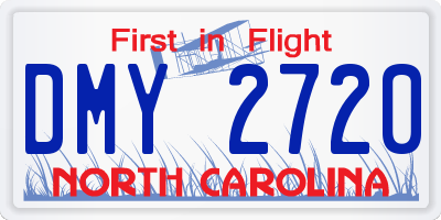 NC license plate DMY2720