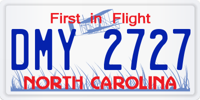 NC license plate DMY2727
