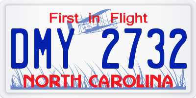 NC license plate DMY2732