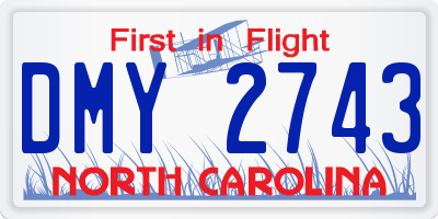 NC license plate DMY2743