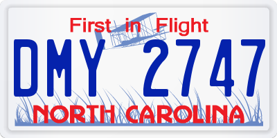 NC license plate DMY2747