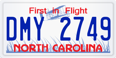 NC license plate DMY2749