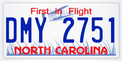 NC license plate DMY2751