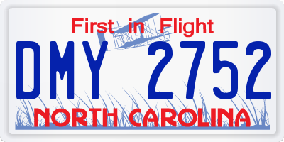 NC license plate DMY2752