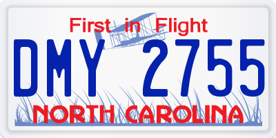 NC license plate DMY2755