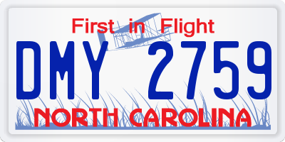 NC license plate DMY2759