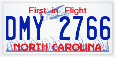 NC license plate DMY2766
