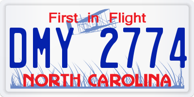 NC license plate DMY2774