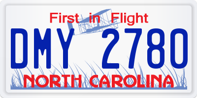 NC license plate DMY2780