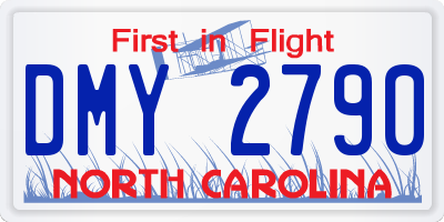NC license plate DMY2790