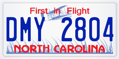 NC license plate DMY2804