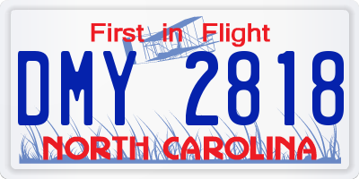 NC license plate DMY2818