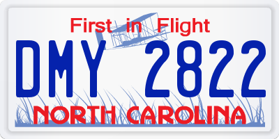 NC license plate DMY2822