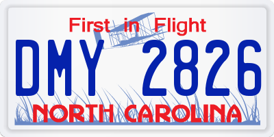 NC license plate DMY2826