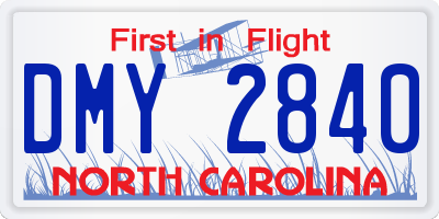 NC license plate DMY2840