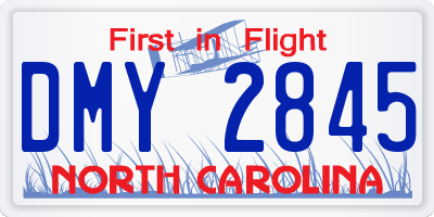 NC license plate DMY2845