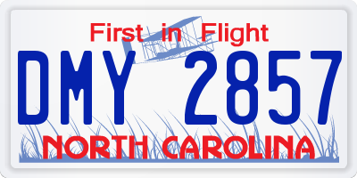 NC license plate DMY2857