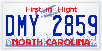 NC license plate DMY2859
