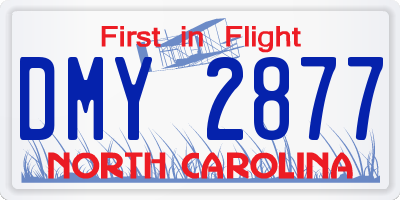 NC license plate DMY2877