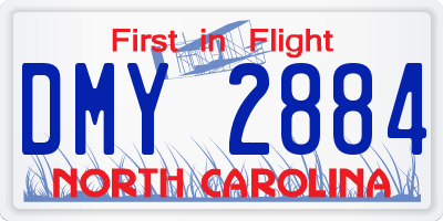 NC license plate DMY2884