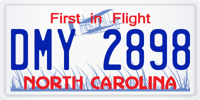 NC license plate DMY2898