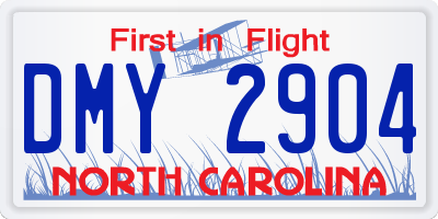 NC license plate DMY2904