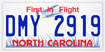 NC license plate DMY2919