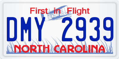 NC license plate DMY2939
