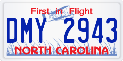 NC license plate DMY2943