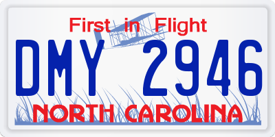 NC license plate DMY2946
