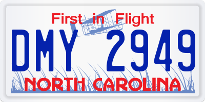 NC license plate DMY2949