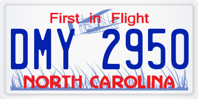 NC license plate DMY2950