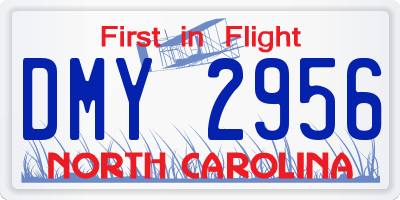 NC license plate DMY2956